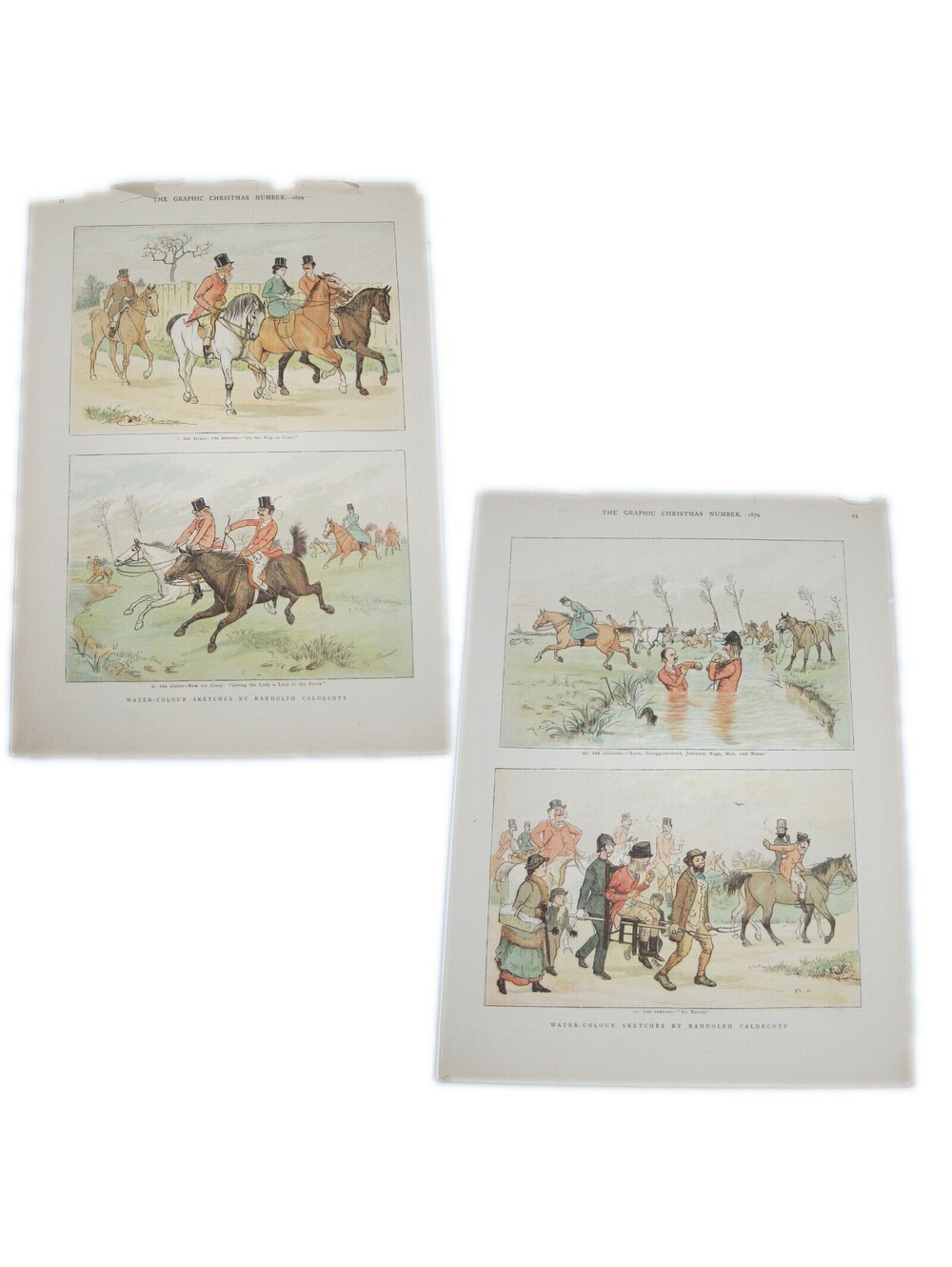 Antique 1879 Randolph Caldecott Story Prints The Graphic Christmas Number RARE!